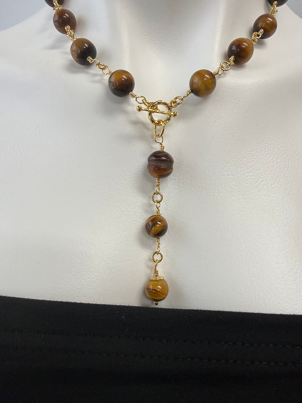 Thumbnail: Tiger Eye Lariat Y Necklace 