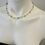 Thumbnail: Matte  Raw Colombian Emerald  paperclip chain necklace