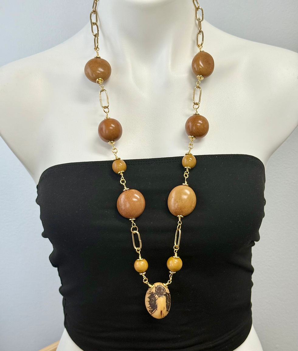 Thumbnail: Tagua and Paperclip chain necklace 