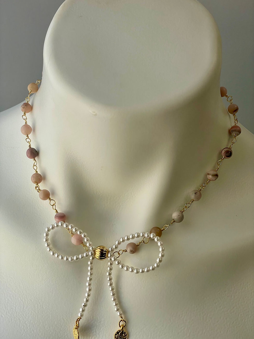 Coquette Pearl and Opal necklace