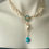 Thumbnail: Pearl and blue Agate teardrop necklace , Pearl and chain necklace. 