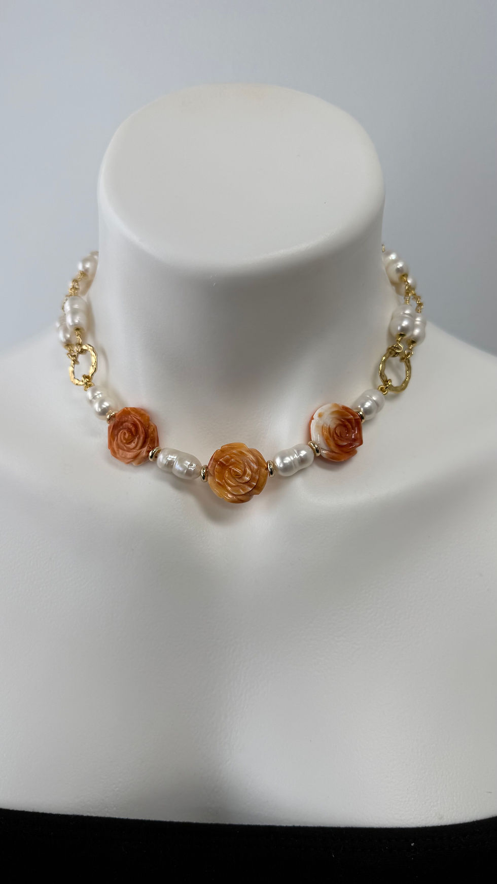 Thumbnail: Spiny Oyster Rose Collection with Peanut Pearls & Gold Chain