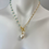 Thumbnail: Aquamarine and Pearl minimalist necklace 
