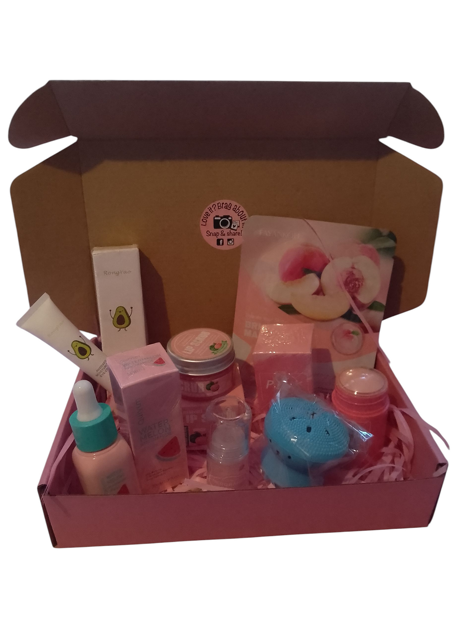 Cutesy Bundles Mini Tutti Fruity Delightful Self-Care Box with Skincare Set
