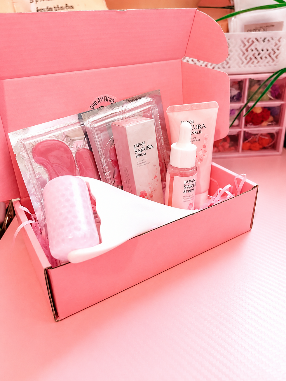 Thumbnail: Cutesy Bundles July Limited Edition Self-Care Gift Box | Pink Pamper Hamper | Fr