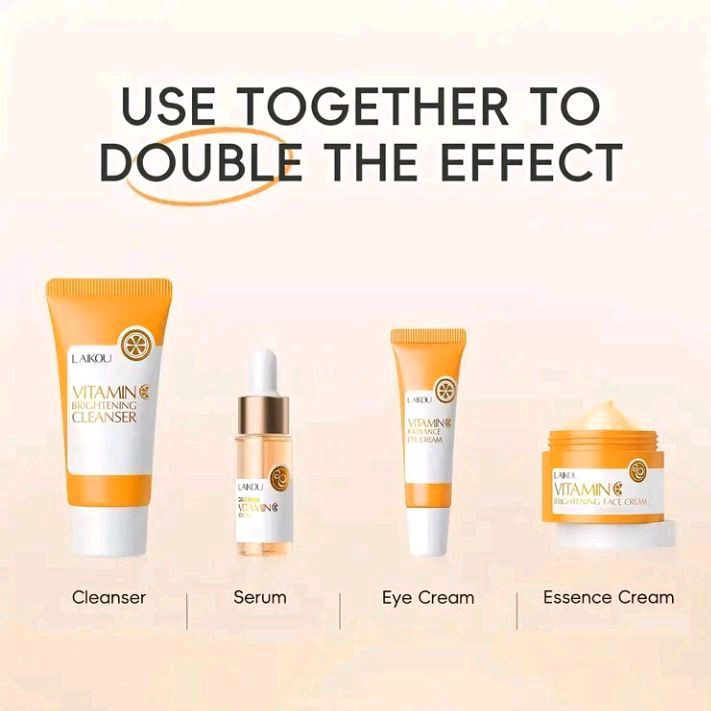 Thumbnail: Cutesy Bundles 4pcs LAIKOU Vitamin C Skincare Gift Set - Hydrating, Moisturizing