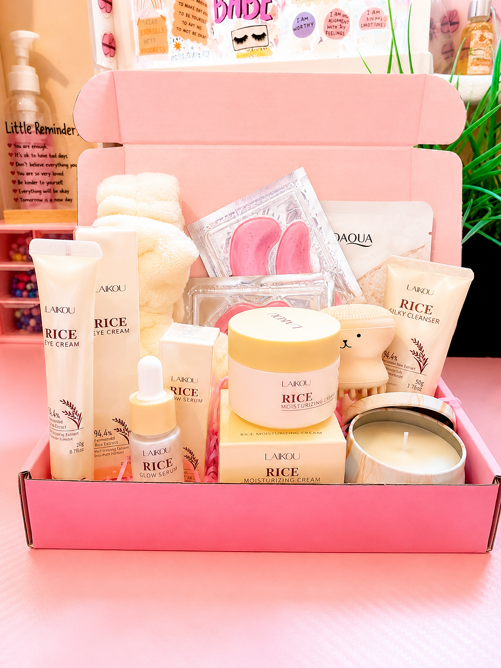 Thumbnail: Cutesy Bundles Luxury Rice Glow Self Care Gift Box | Korean Skincare Hamper | Fa