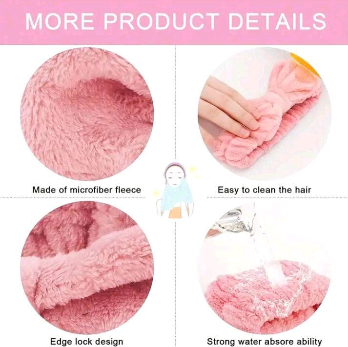 Thumbnail: Cutesy Bundles Plush Bow Headband for Women - Soft Coral Fleece Hairband with Ri