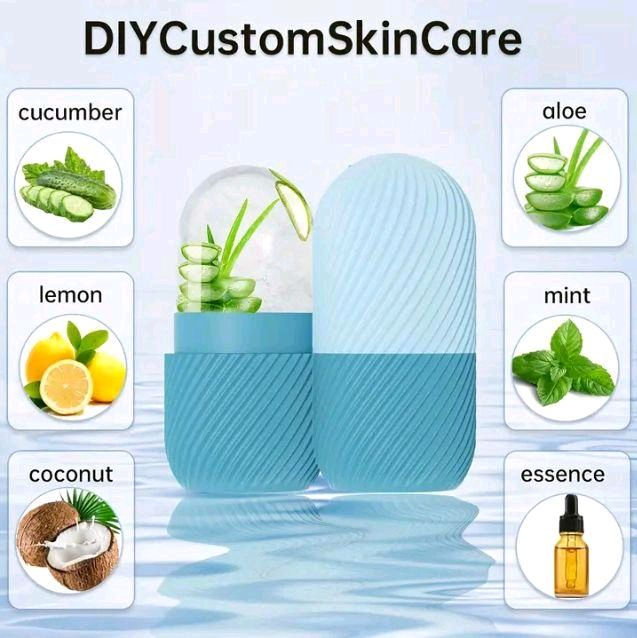 Thumbnail: Reusable Unscented Silicone Facial Ice Globe - 1pc Cooling Roller for Skin Care 