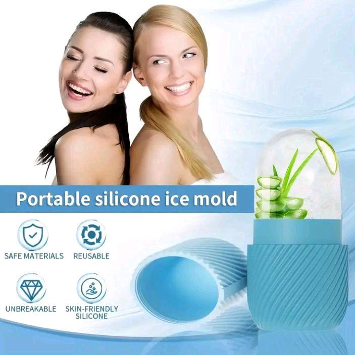 Thumbnail: Reusable Unscented Silicone Facial Ice Globe - 1pc Cooling Roller for Skin Care 