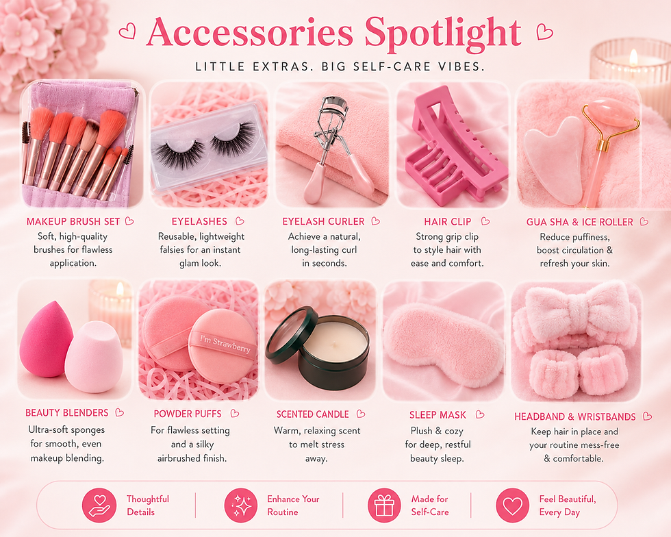 Thumbnail: Cutesy Bundles Sweet Self-Care & Beauty Charming Kit Box with Makeup Brushes