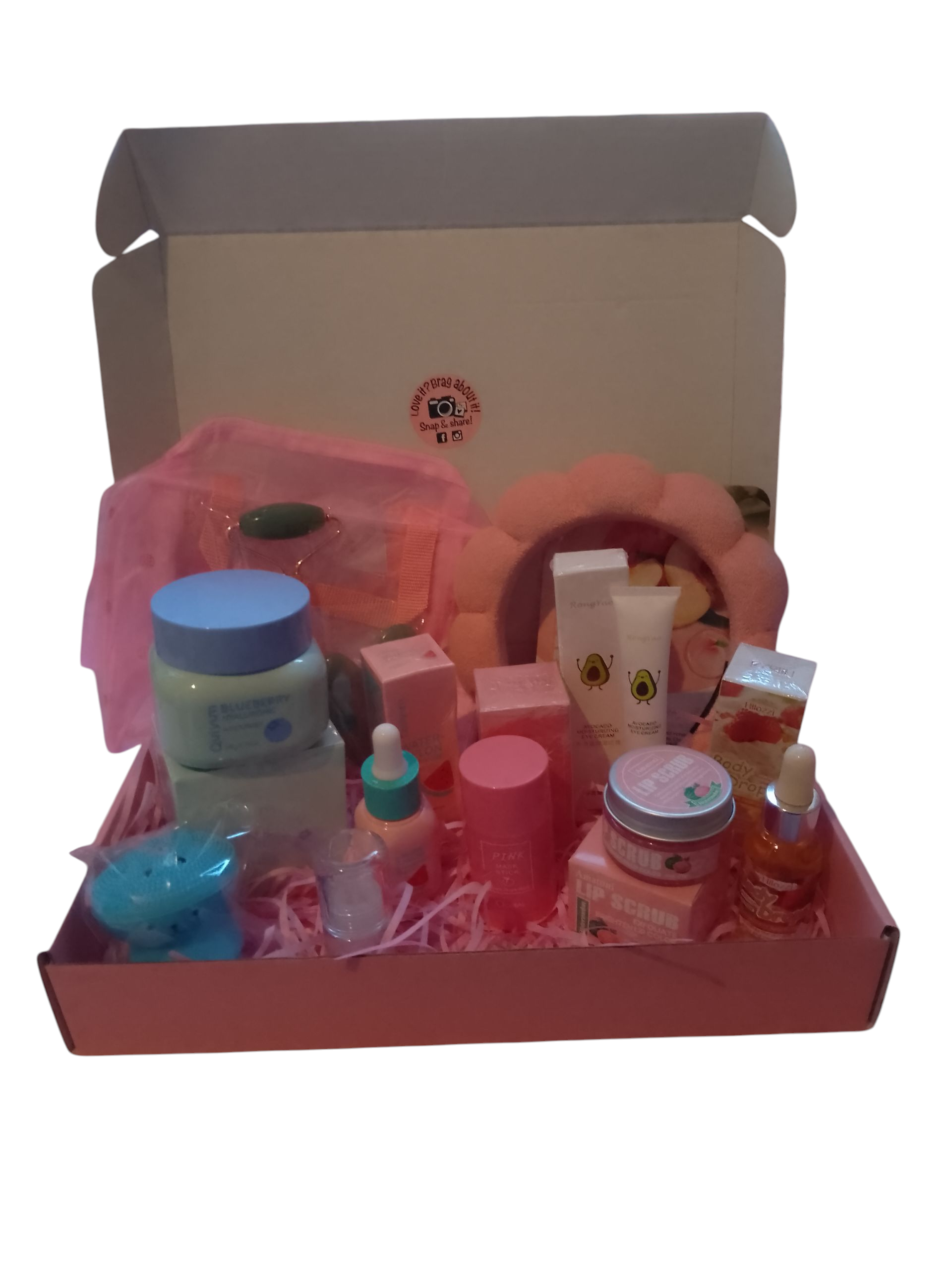 Cutesy Bundles Tutti Fruity Delightful Self-Care Box with Skincare Set 