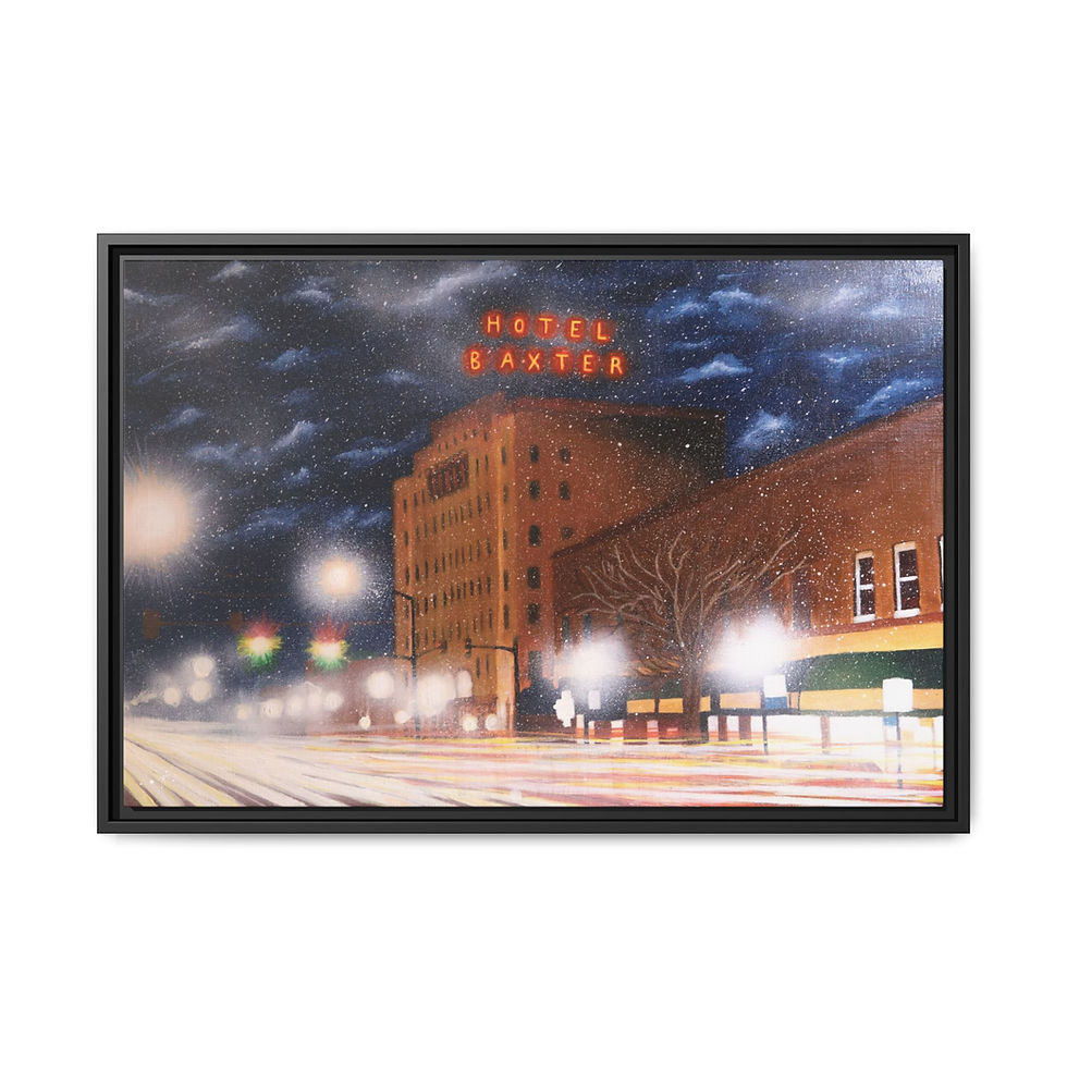 Hotel Baxter Nocturne Canvas Print with Float Frame