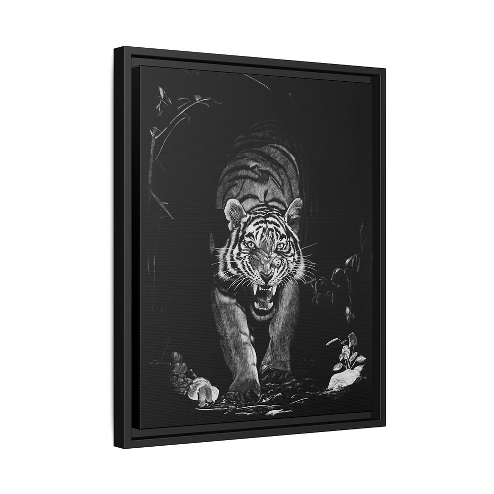 Thumbnail: Kirt's Tiger Canvas Print with Float Frame