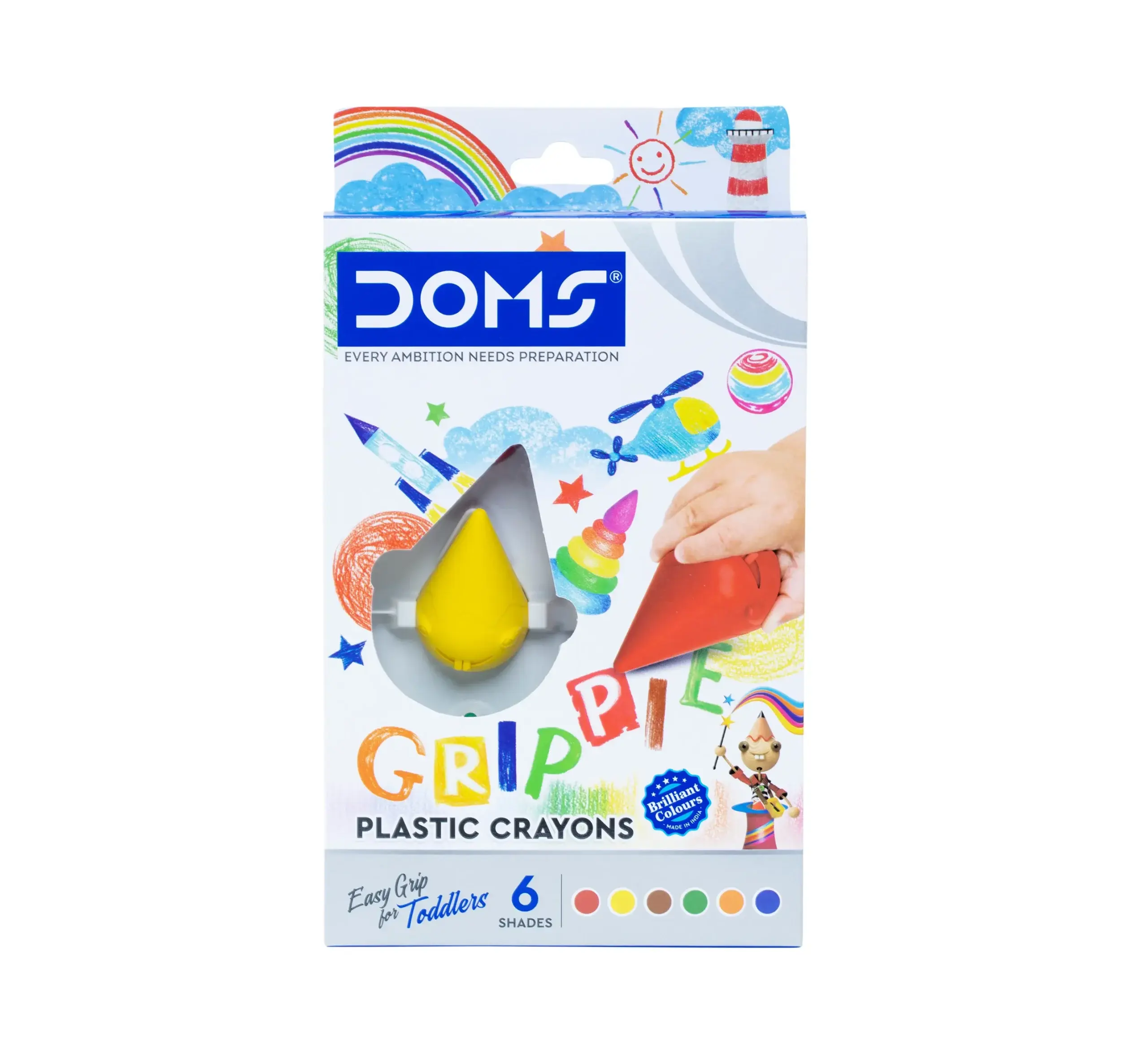 DOMS Grippie Plastic Crayons