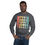 Thumbnail: A unisex sweatshirt featuring "All Love Good Vibes" with horizontal stripes.
