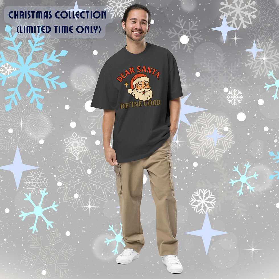 Dear Santa Define Good Oversized Christmas T-Shirt – Vintage Holiday Style