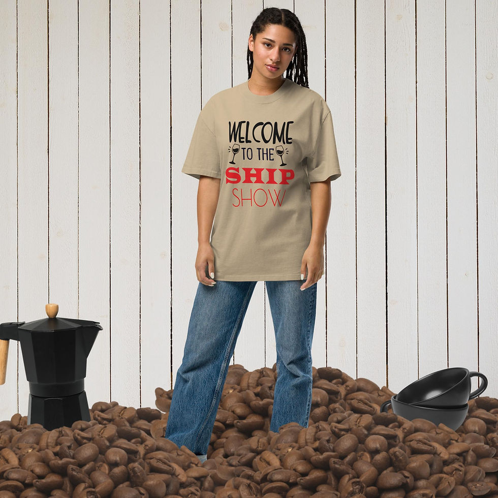 Cruise-Themed Oversized Faded TShirt - Welcome To The Ship Show