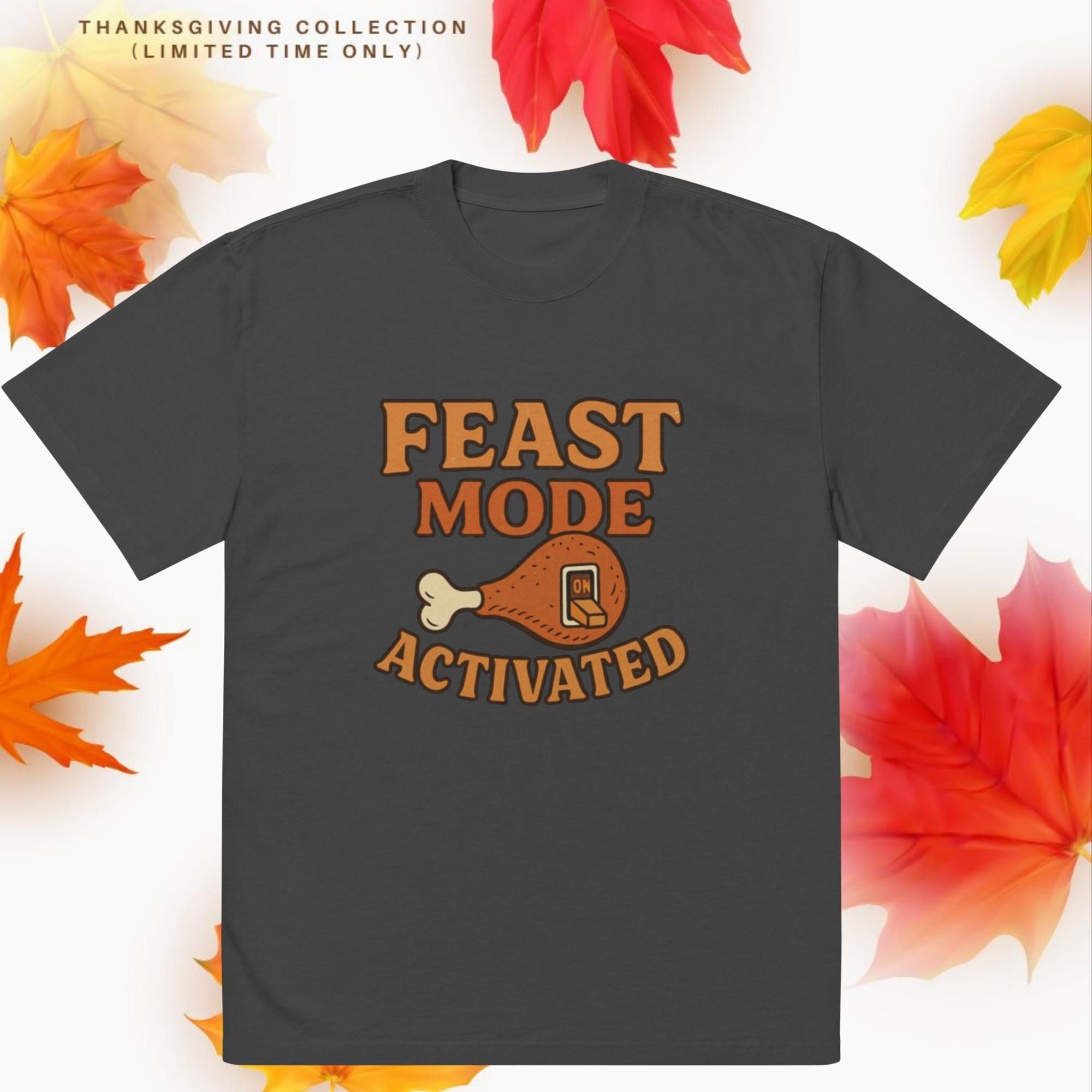 Feast Mode Oversized Faded T-Shirt | Comfy Thanksgiving Graphic Tee