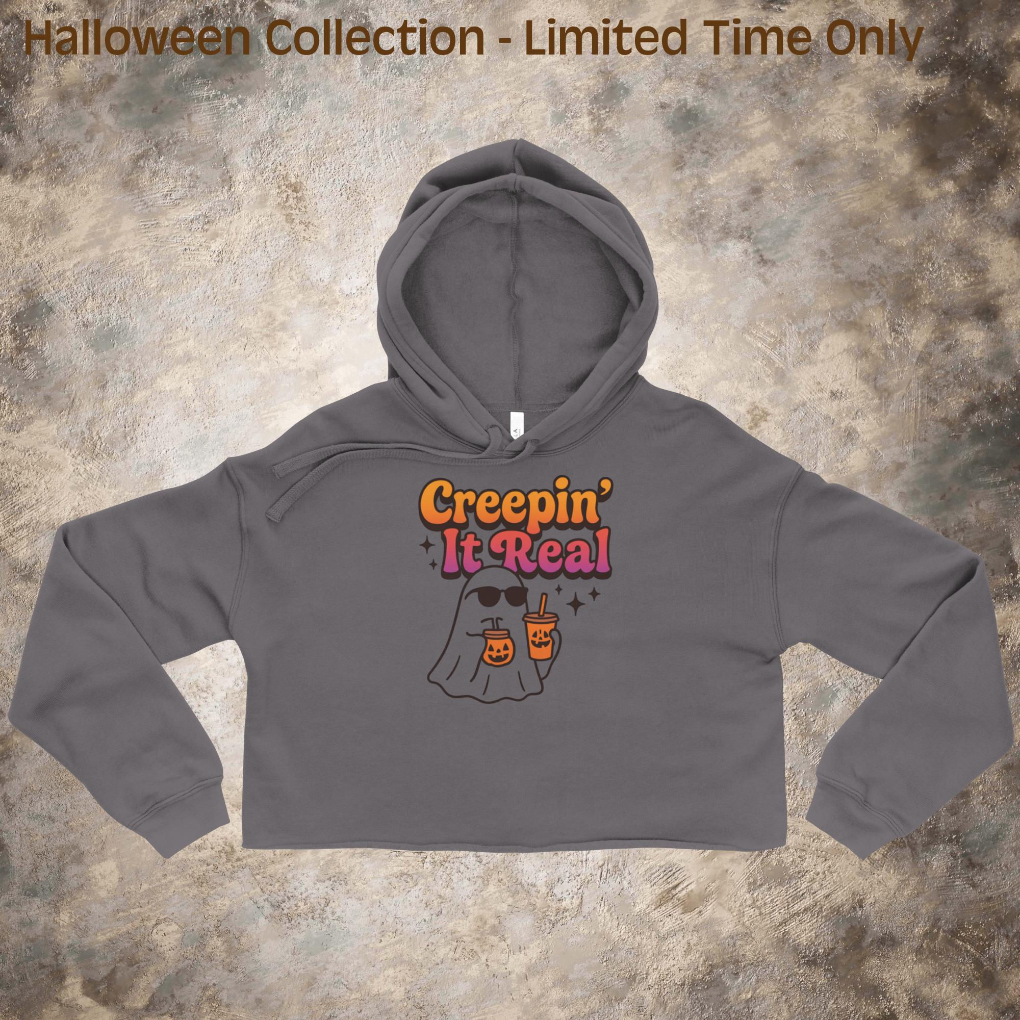 Creepin’ It Real Women’s Cropped Hoodie | Trendy Halloween Pullover