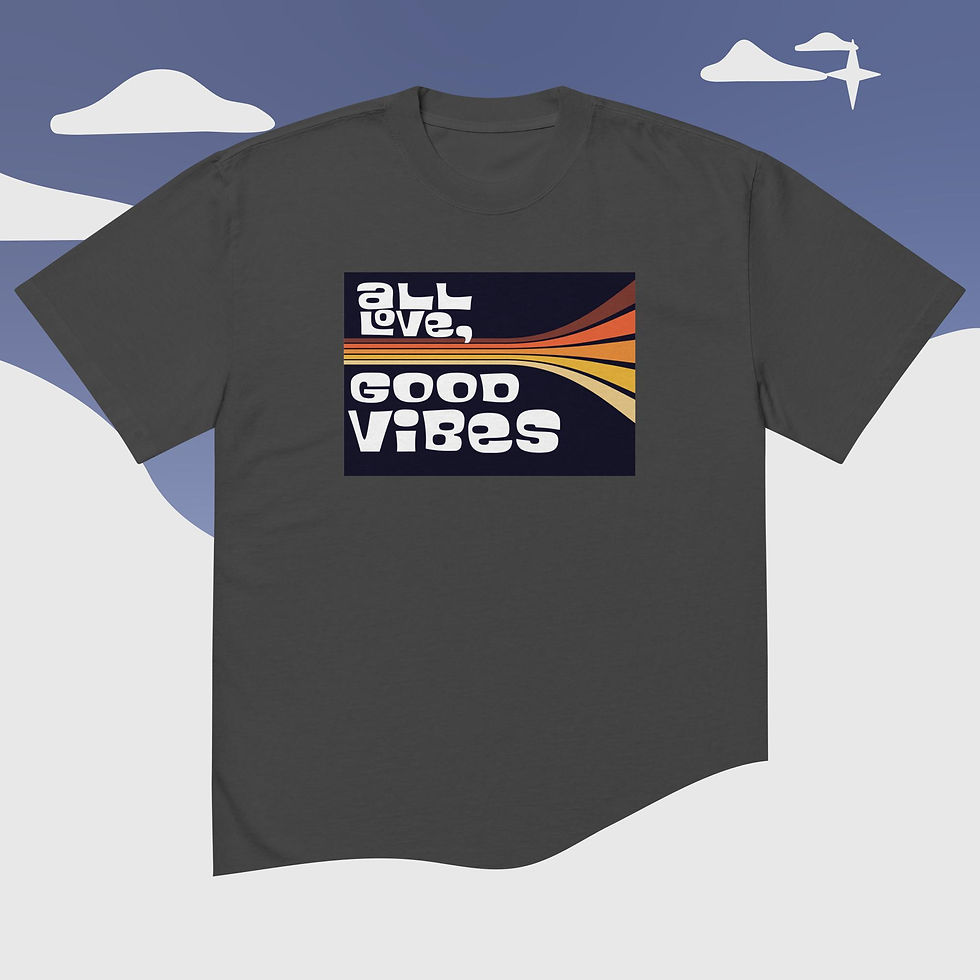 Good Vibes-Themed Oversized Faded T-Shirt - All Love Good Vibes