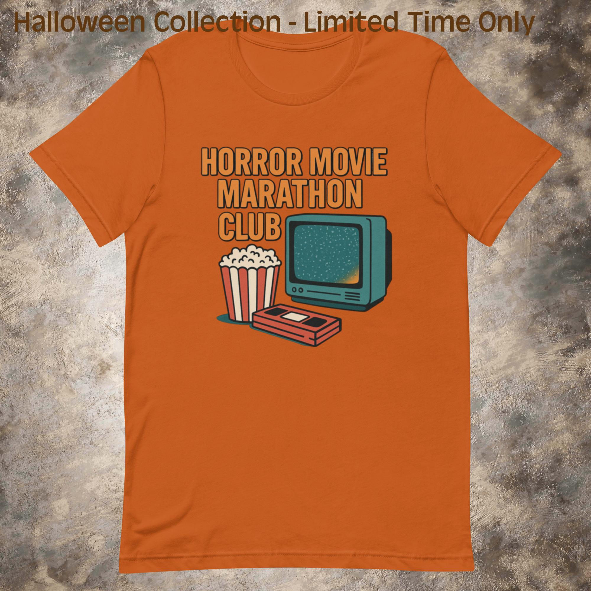 Horror Movie Marathon Club T-Shirt | Unisex Halloween Comfort Tee