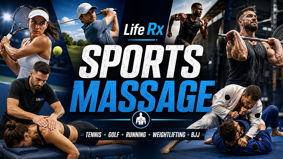 Sports massage therapist stretching a client's arm and shoulder