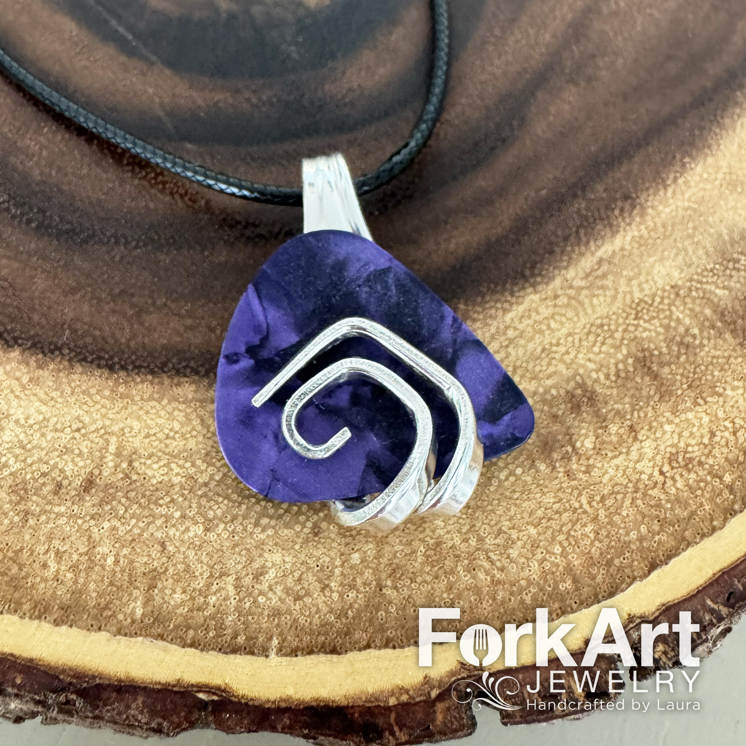 INTERCHANGEABLE Guitar Pick Fork Pendant - 4