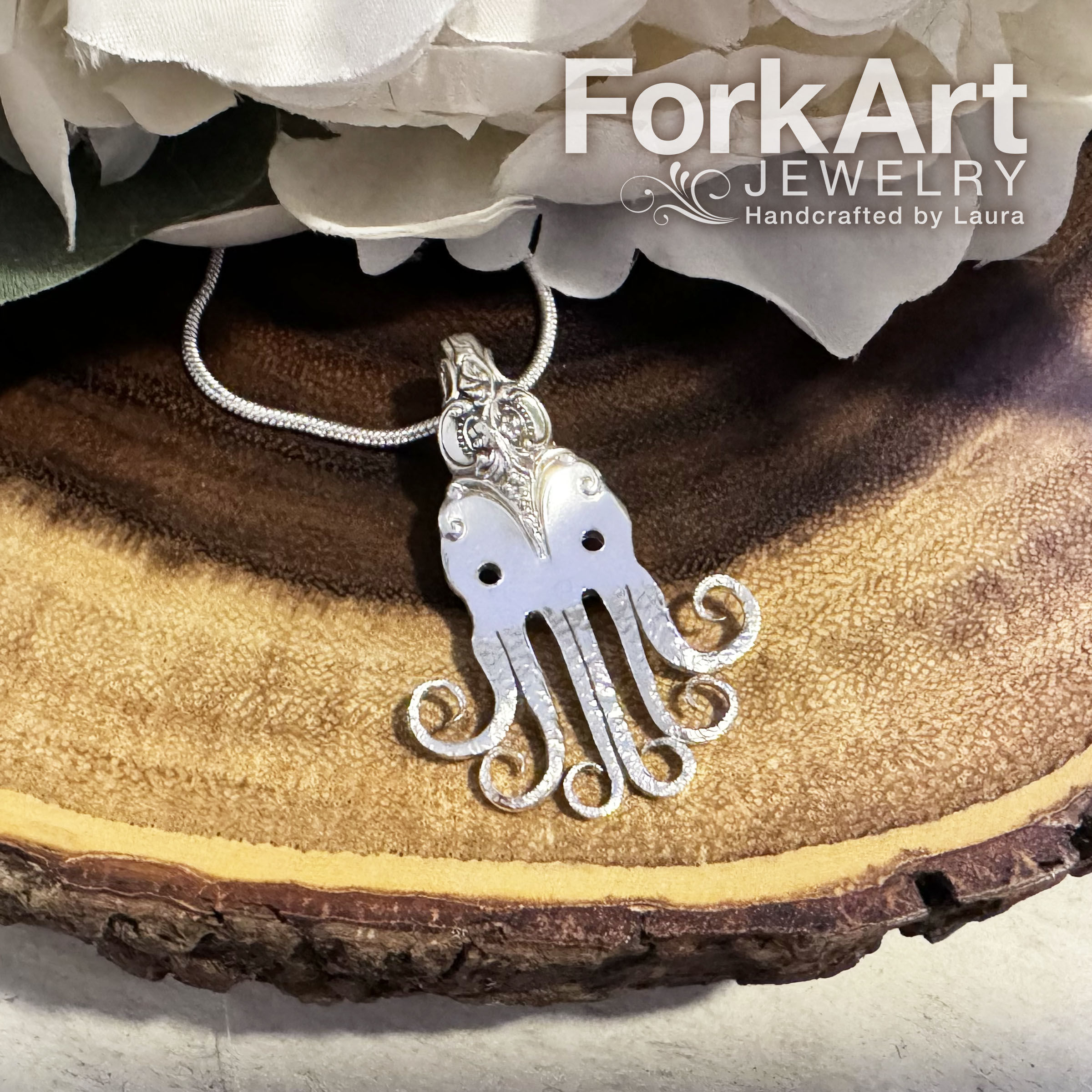 Forktopus Sterling Silver Fork Pendant