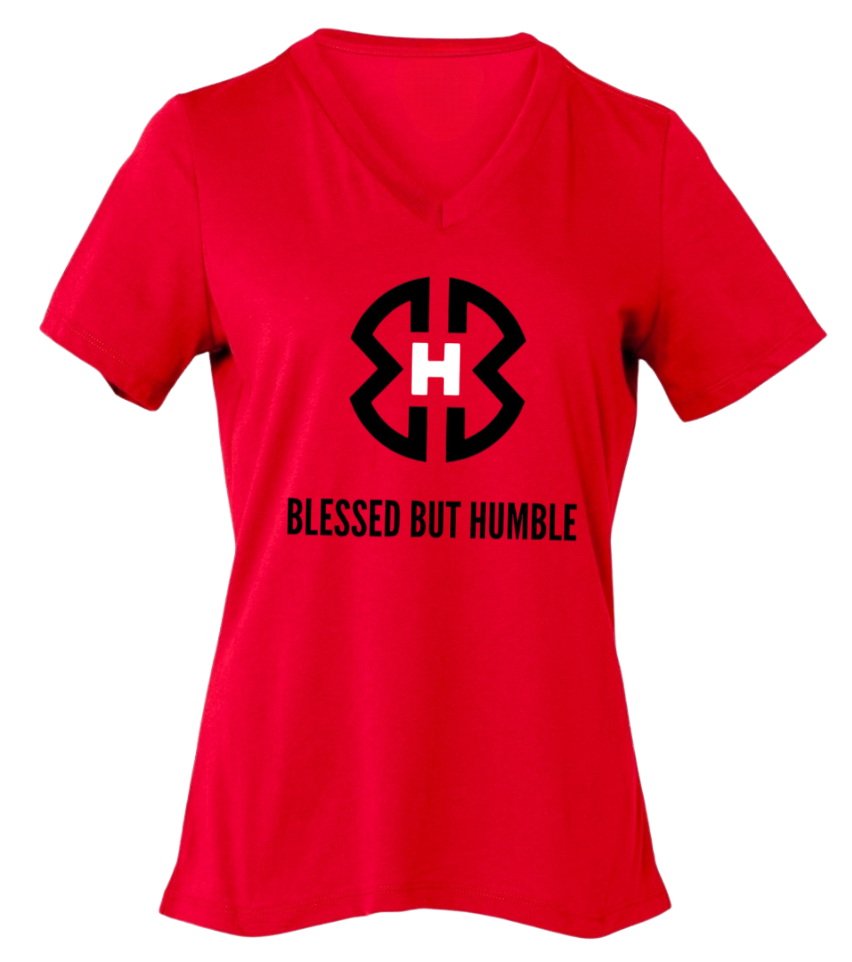 Thumbnail: Blessed But Humble Logo V-neck Women's T-Shirt