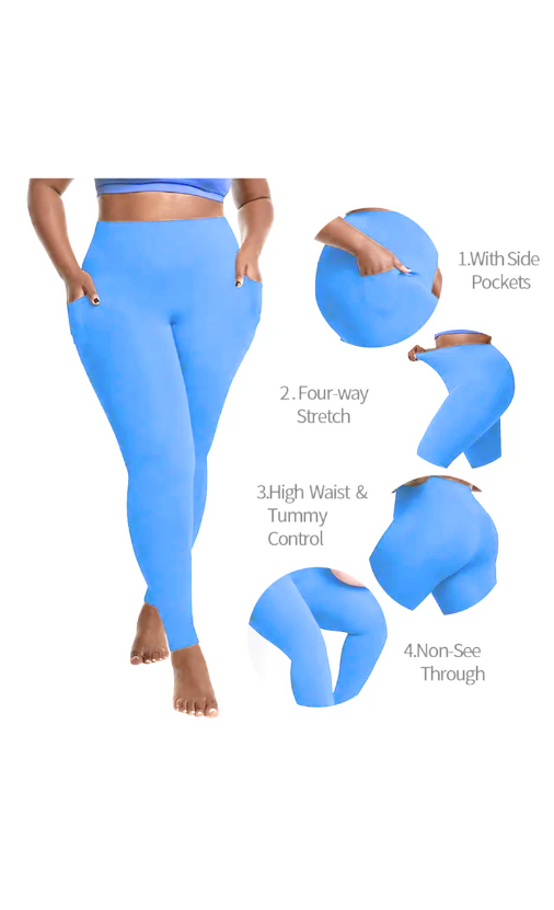 Thumbnail: Casual Graphic Blessed But Humble Women's Pocket Soft Leggings