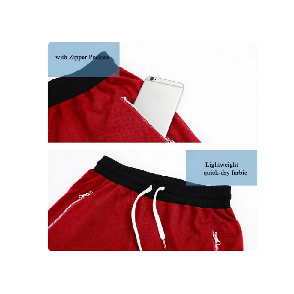 Thumbnail: BBH Original Logo Men's Red Mesh Basketball Shorts