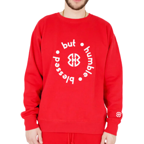 Thumbnail: Men's BBH Circle Warm Fleece Casual Crew Neck Sweater