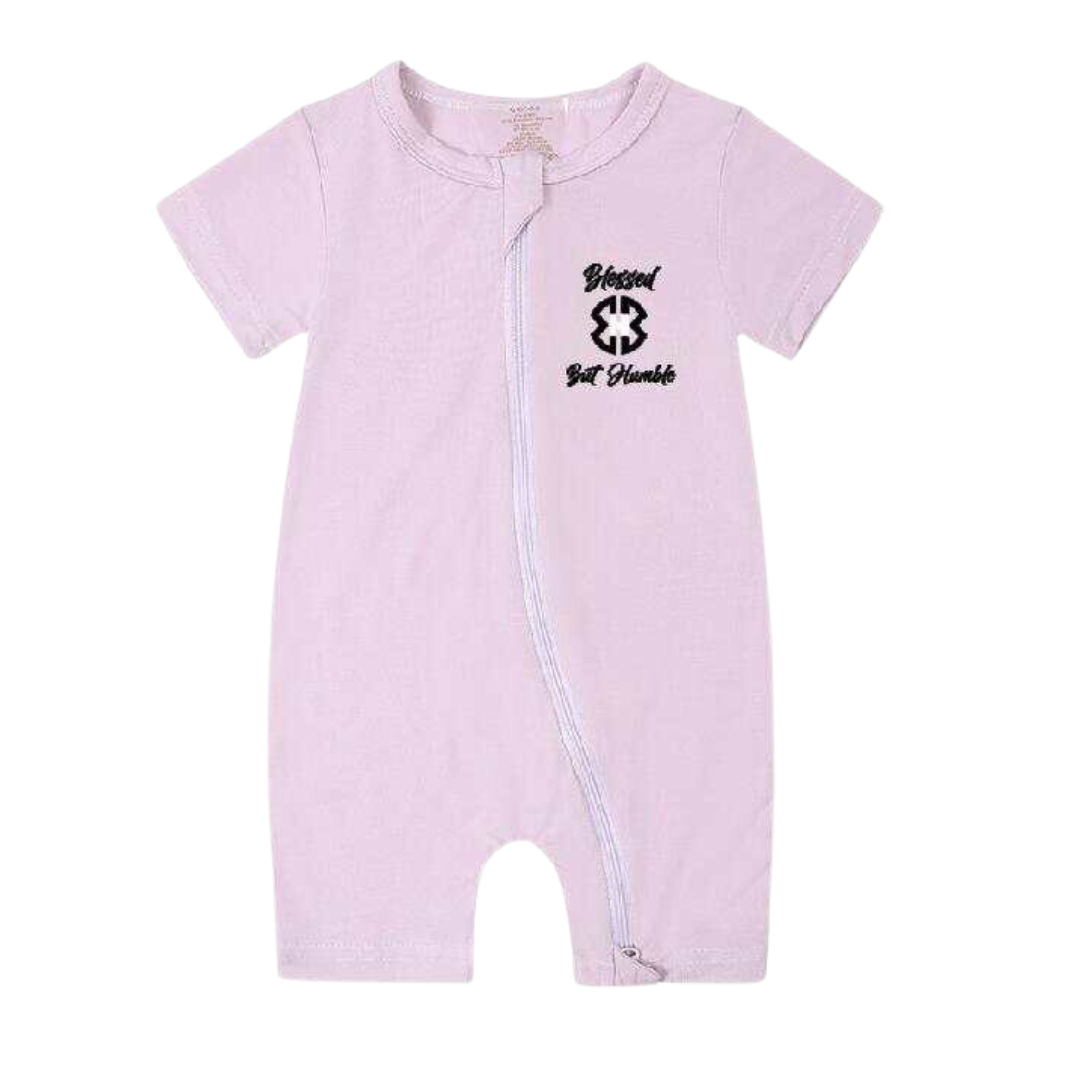 Princess Pink Baby's Blessed But Humble Logo Jumpsuit shorts