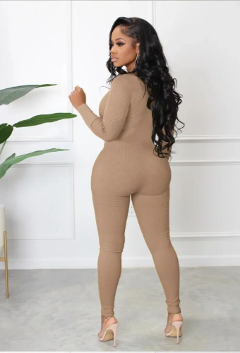 Thumbnail: Plus-Size Logo Zipper Women's Jumpsuit