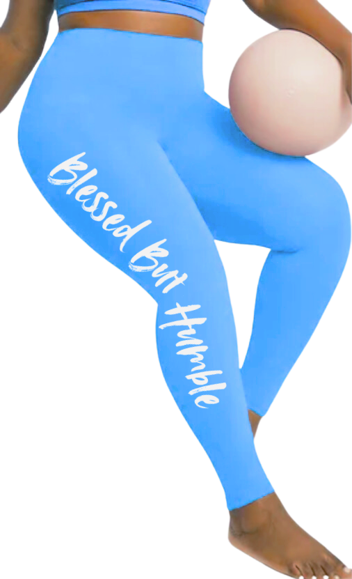 Thumbnail: Casual Graphic Blessed But Humble Women's Pocket Soft Leggings