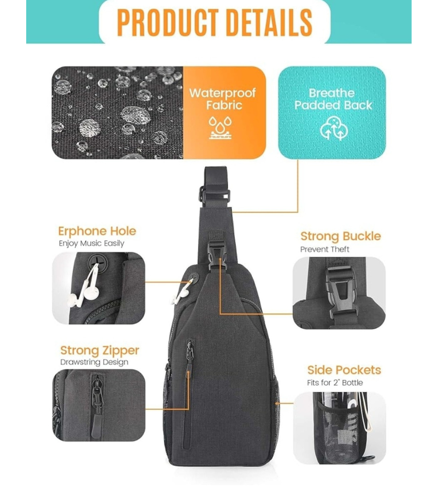 Thumbnail: Crossbody Sling Blessed But Humble Lightweight Shoulder Bag