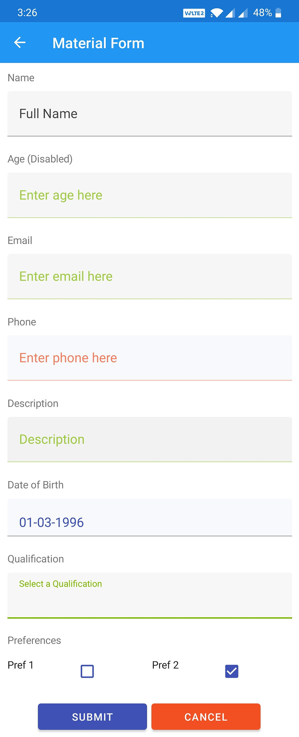 Material Form Design (Visual="Material")