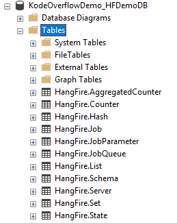 Hangfire DB schema