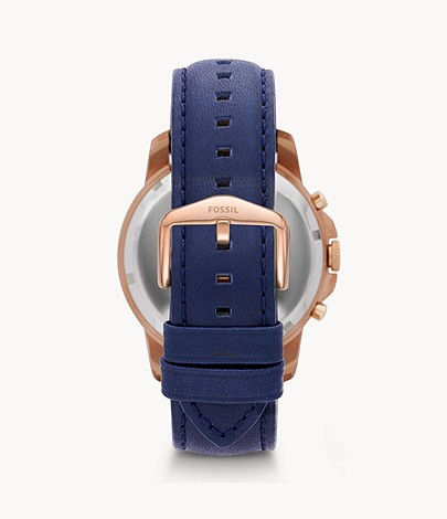Thumbnail: Fossil Grant Men's Watch - Navy/Blue and Gold