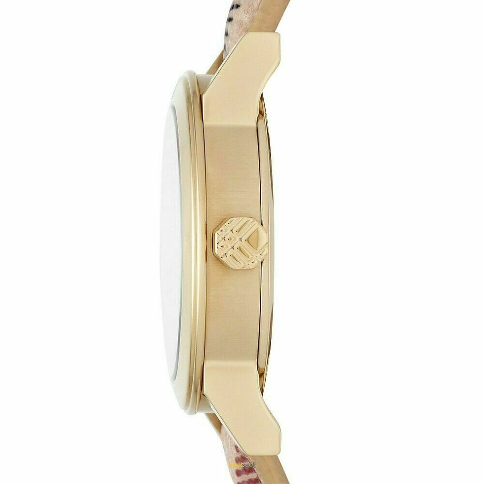 Thumbnail: Burberry The City Haymarket Check Women's Watch - Gold and White