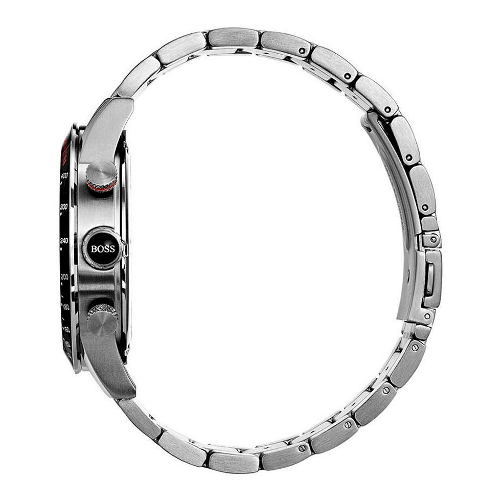 Thumbnail: Hugo Boss Rafale Quartz Men's Watch - Black and Silver