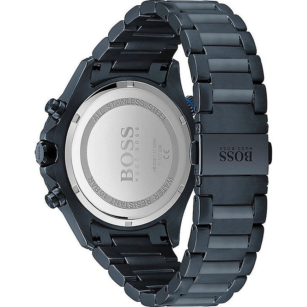 Thumbnail: Hugo Boss Globetrotter Quartz Men's Watch - Black and Navy/Blue