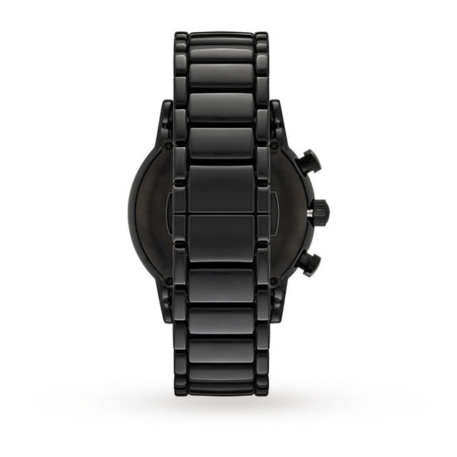 Thumbnail: Emporio Armani Luigi Quartz Men's Watch - Black Ceramic and Silver Trim