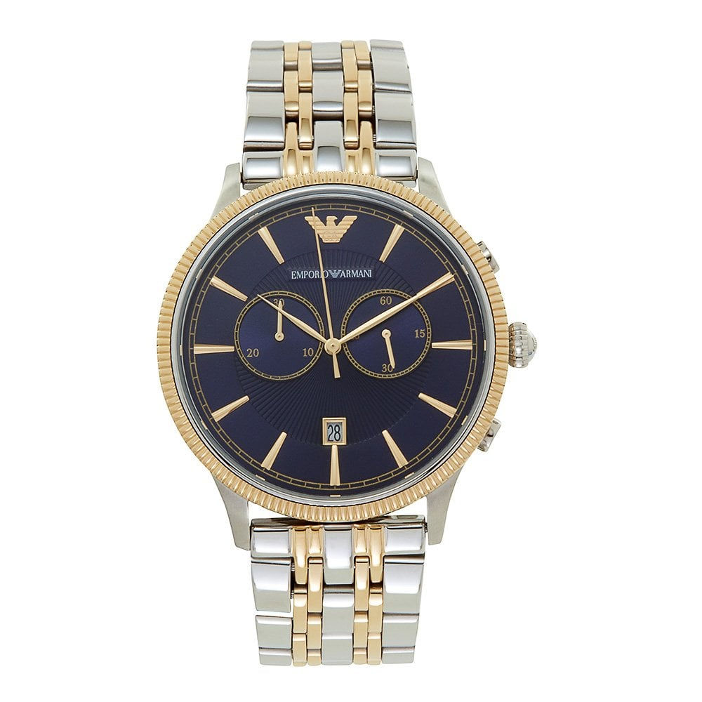 Emporio Armani Classic Quartz Men's Watch - Navy/Blue and Two tone