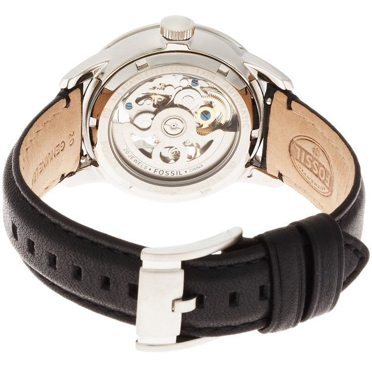 Thumbnail: Fossil Townsman Automatic Skeleton Men's Watch - Black and White