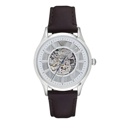 Emporio Armani Meccanico White Dial Two Tone Steel Strap Watch For Men - AR1921