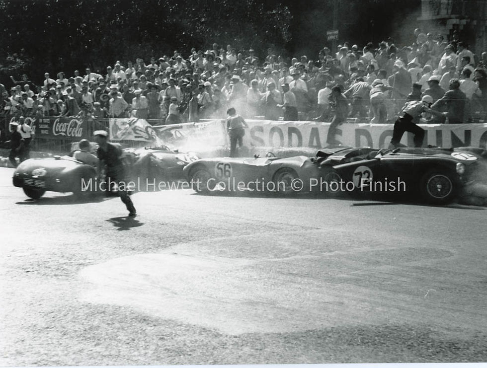 1952 Monaco Sports Cars, Crash, 78 Moss, 56 Manzon, 72 Parnell, Crash
