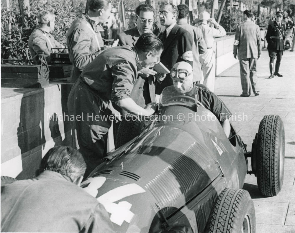 1950 Monaco Grand Prix, Fangio Alfa Romeo, Winner, Pits, Mechanic