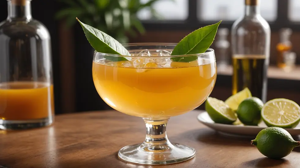 Garnished Agave Nectar Sour in a beautiful coupe glass